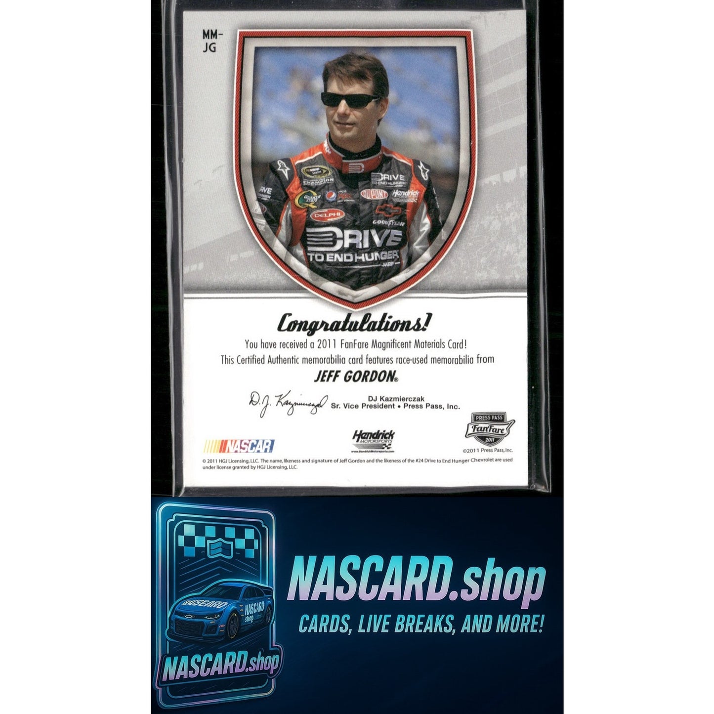 2011 Press Pass Jeff Gordon Magnificent Materials Dual Blue Holofoil #/10 - NASCARD.shop