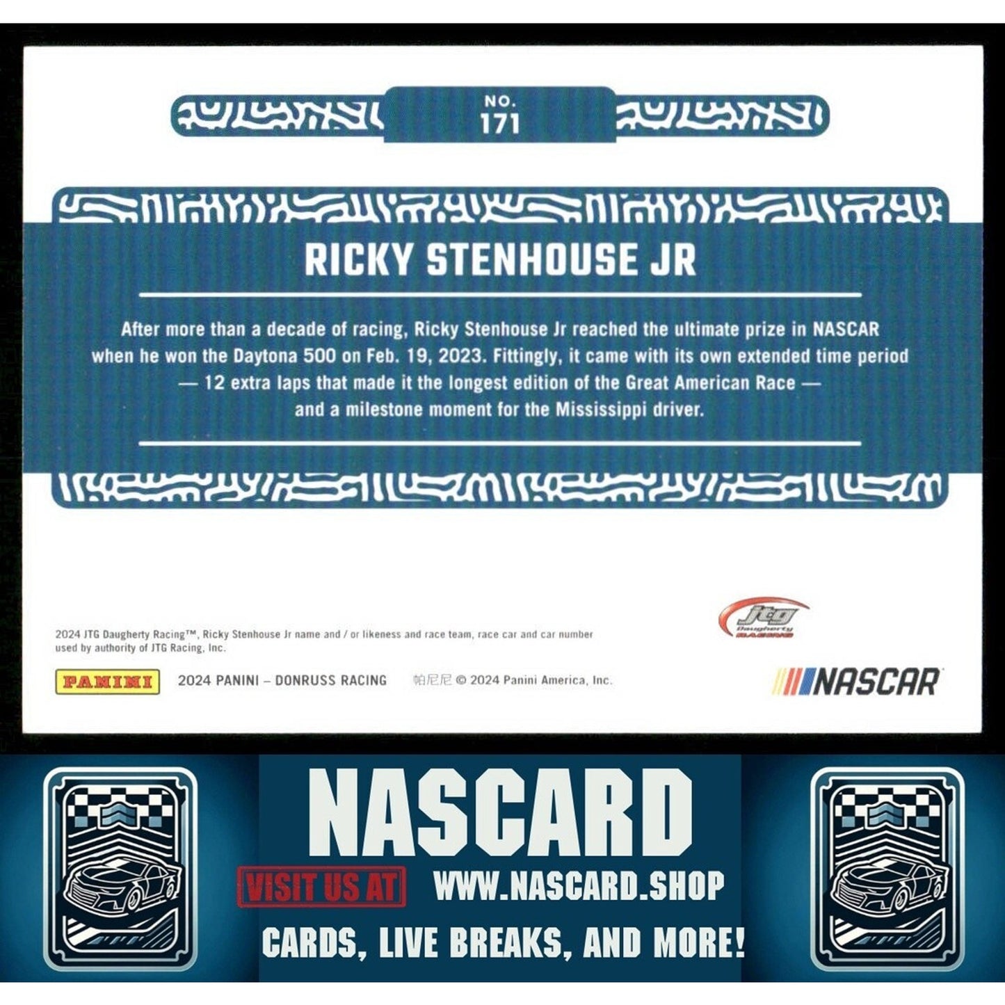 2024 Panini Donruss NASCAR Season Highlights Numbers Ricky Stenhouse Jr. /47