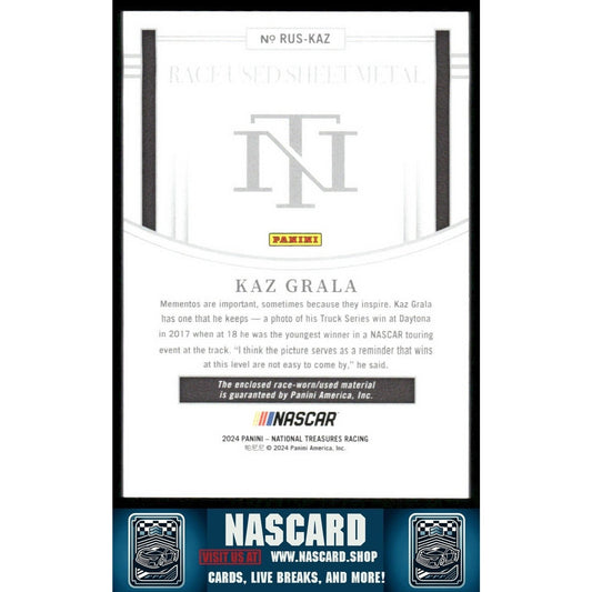 2024 National Treasures Race Used Sheet Metal Blue Kaz Grala /75 - NASCARD.shop