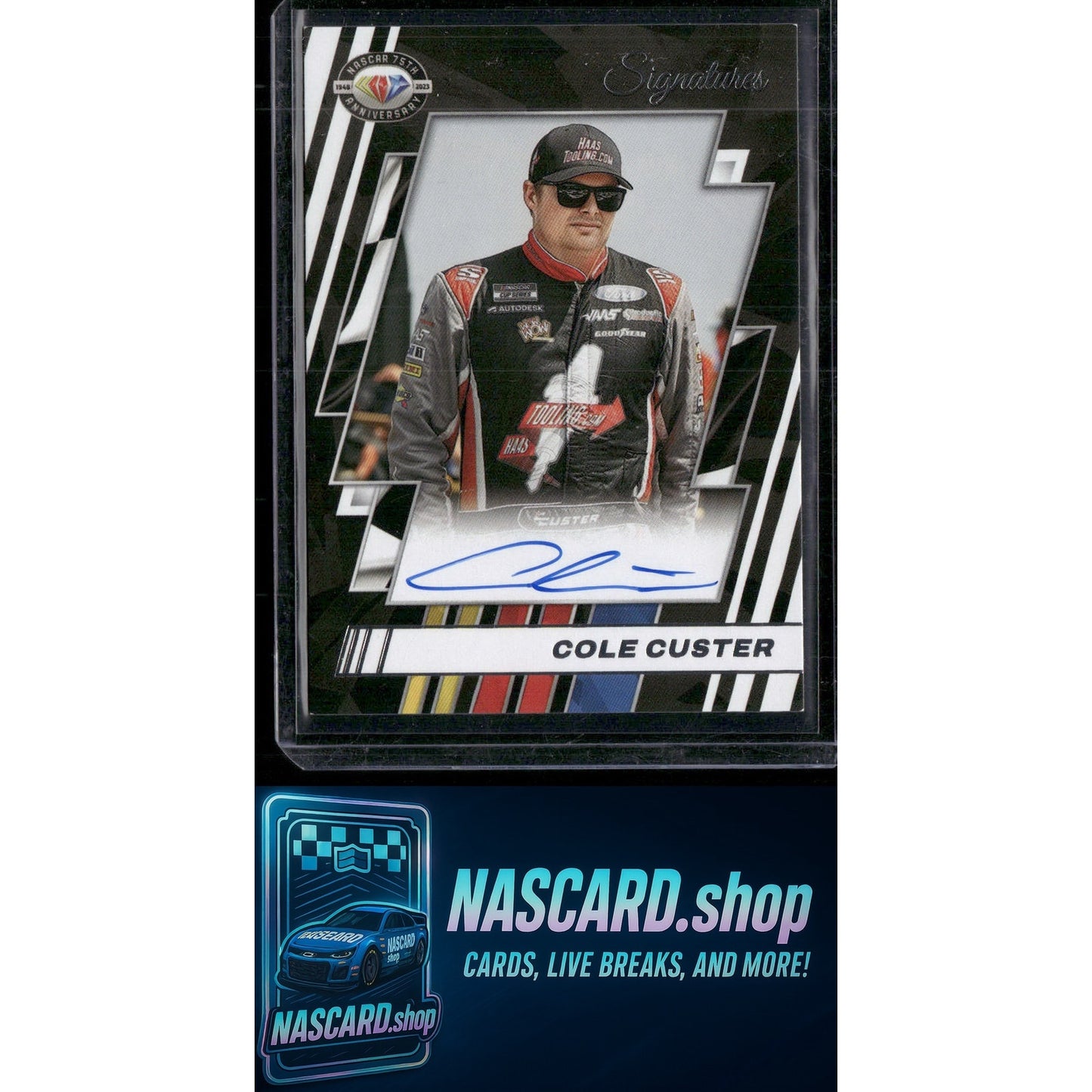 2023 National Treasures #75-CC Cole Custer NASCAR 75th Anniversary Signatures