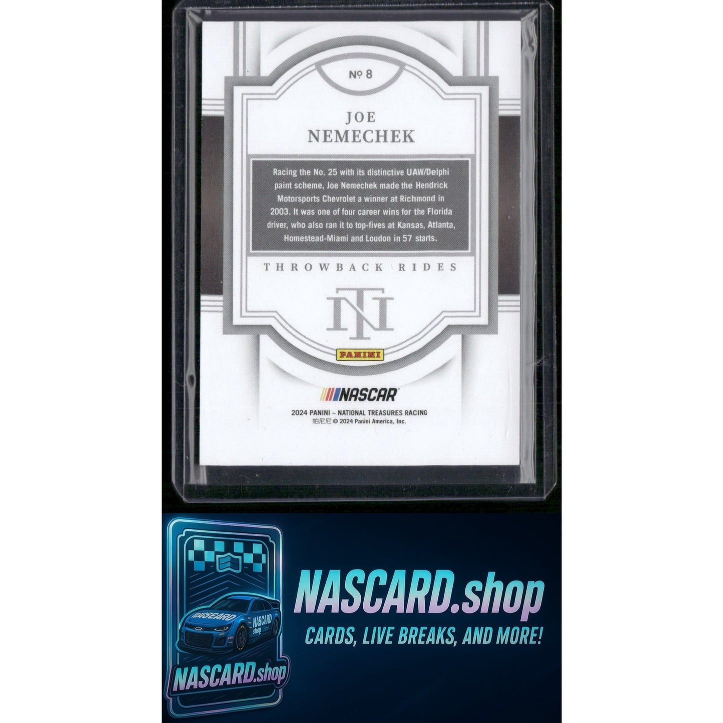 2024 Panini National Treasures #8 Joe Nemechek Throwback Rides #/35