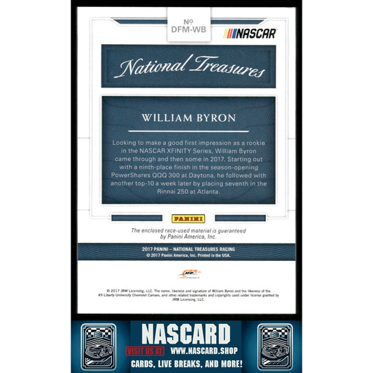 2017 Panini National Treasures William Byron Dual Firesuit Materials Green #/5 - NASCARD.shop