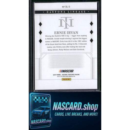 2024 Panini National Treasures #DL-5 Ernie Irvan Daytona Lineage #/25