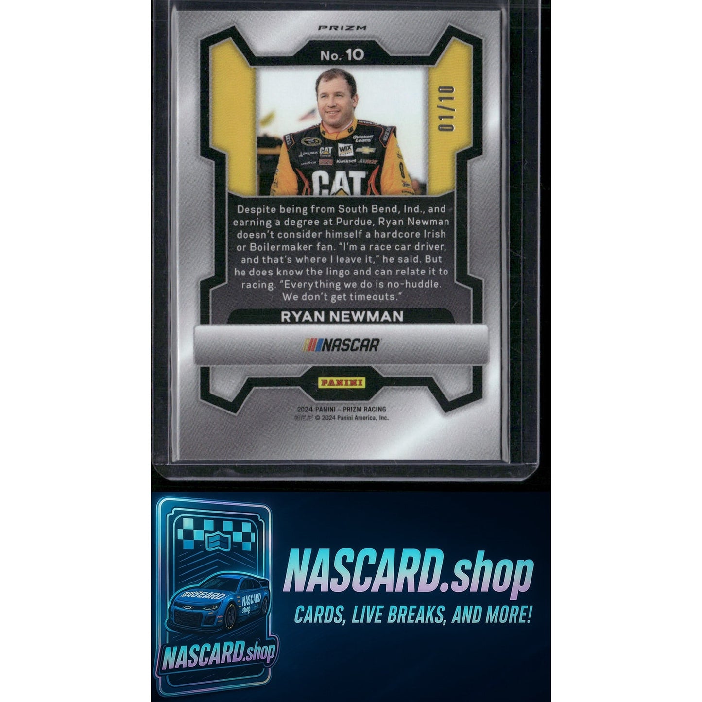 2024 Panini Prizm #10 Ryan Newman Gold #01/10 - NASCARD.shop