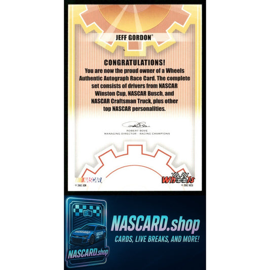 2003 Wheels High Gear Jeff Gordon Autographs