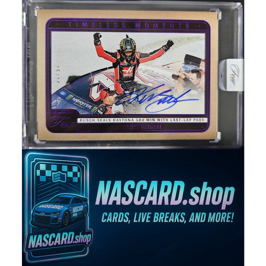 2025 Panini Turn Four #TM-KBS Kurt Busch Timeless Moments Purple #/20