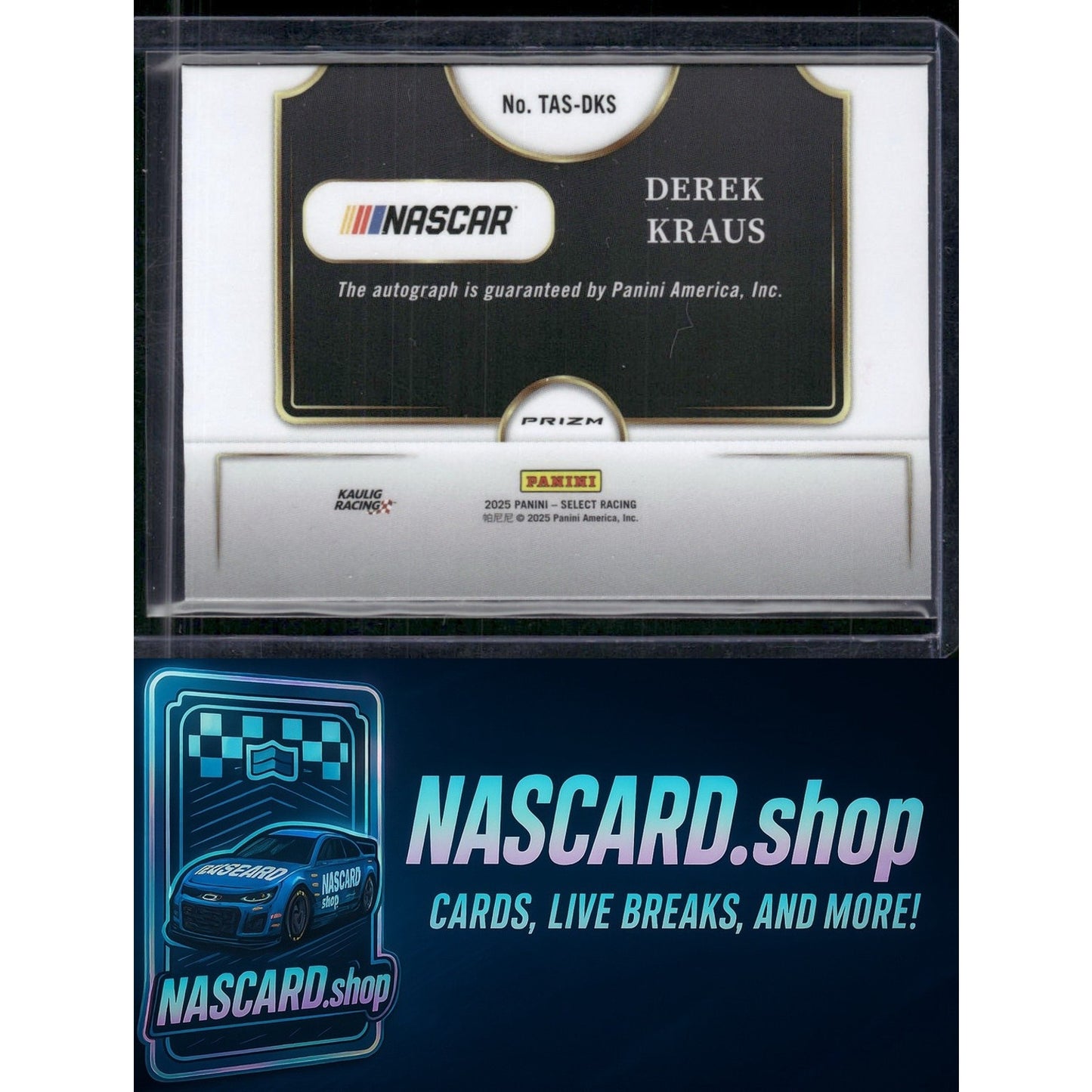 2025 Panini Select #TAS-DKS Derek Kraus Trackside Action Signatures