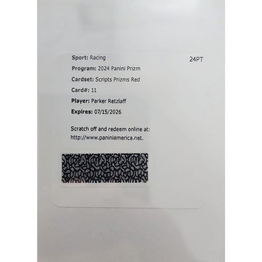 2024 Panini Prizm #S-PRF Parker Retzlaff Scripts Red #/99 REDEMPTION