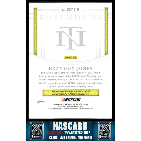 2024 National Treasures Race Used Tires Brandon Jones /75 - NASCARD.shop