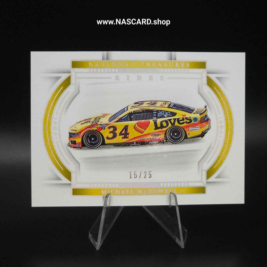 2024 Panini National Treasures Rides Holo Silver Michael McDowell /25 - NASCARD.shop
