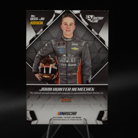 2019 Panini Victory Lane Dual Swatch Signatures Red John Hunter Nemechek /25 - NASCARD.shop