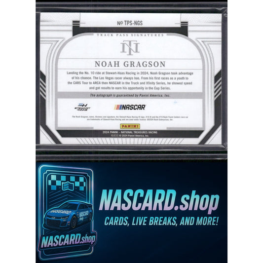 2024 Panini National Treasures #TPS-NGS Noah Gragson Track Pass Signatures #/99