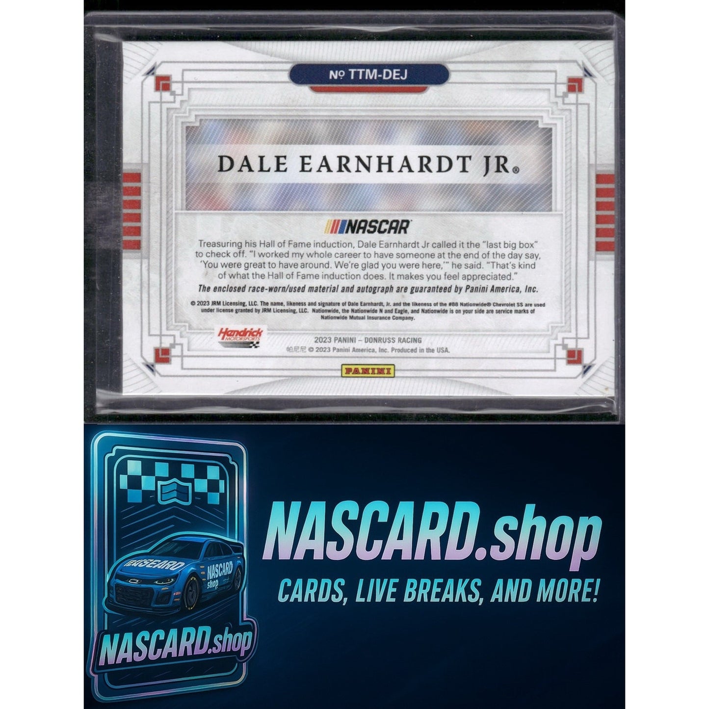 2023 Donruss Dale Earnhardt Jr Timeless Treasures Material Signatures Gold /8 - NASCARD.shop