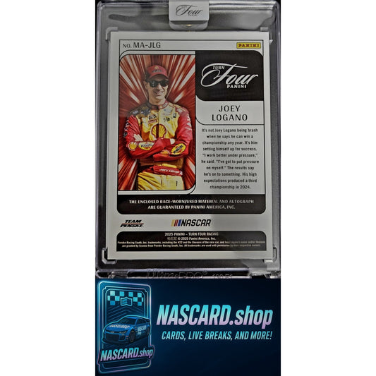 2025 Panini Turn Four #MA-JLG Joey Logano Memorabilia Autographs Blue #/49