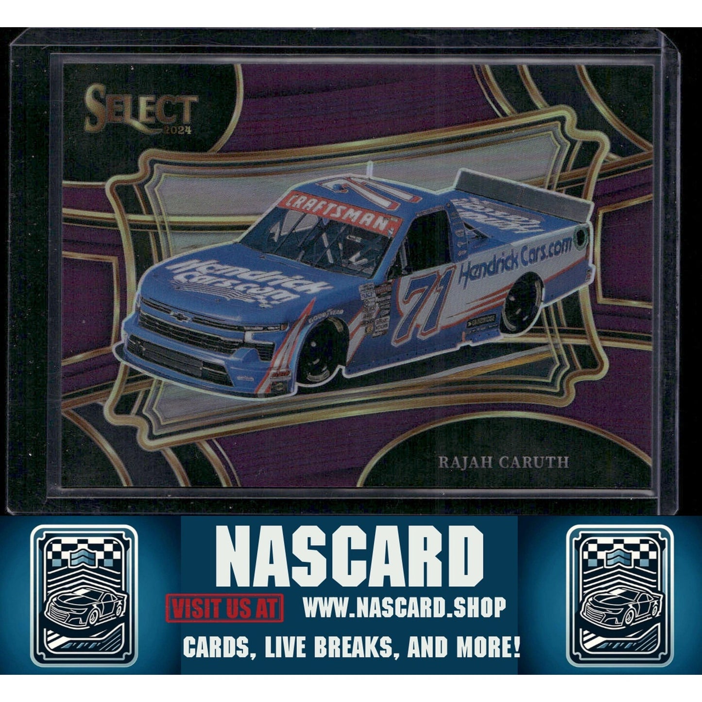 2024 Panini Select #125 Rajah Caruth Purple Prizms - NASCARD.shop