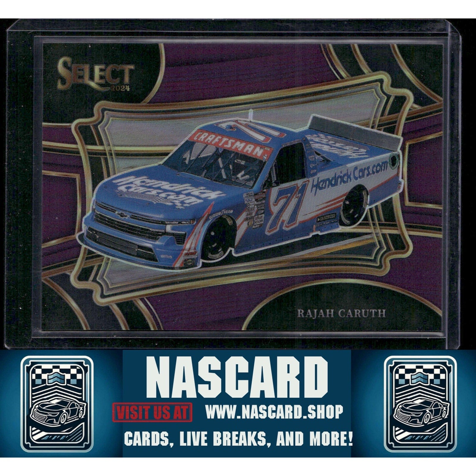 2024 Panini Select #125 Rajah Caruth Purple Prizms - NASCARD.shop