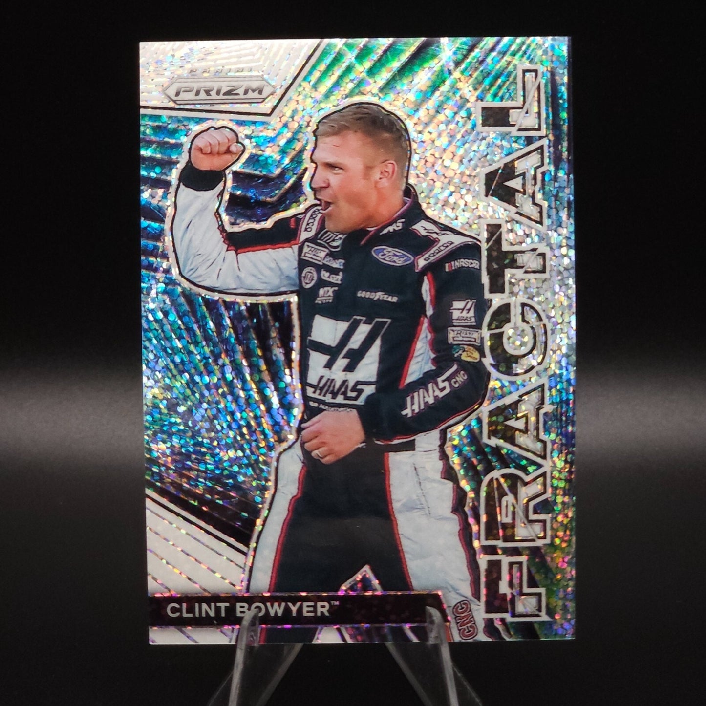 2023 Panini Prizm - Fractal Clint Bowyer #F3 White Sparkle Prizm