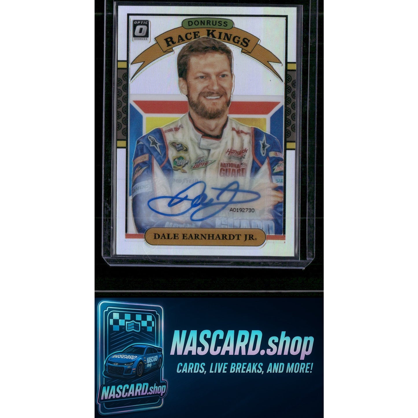 2020 Donruss #8 Dale Earnhardt Jr. Race Kings Optic Signatures Holo #08/99 - NASCARD.shop