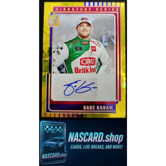 2025 Donruss #SS-SKM Sage Karam Signature Series Gold Ice #/10