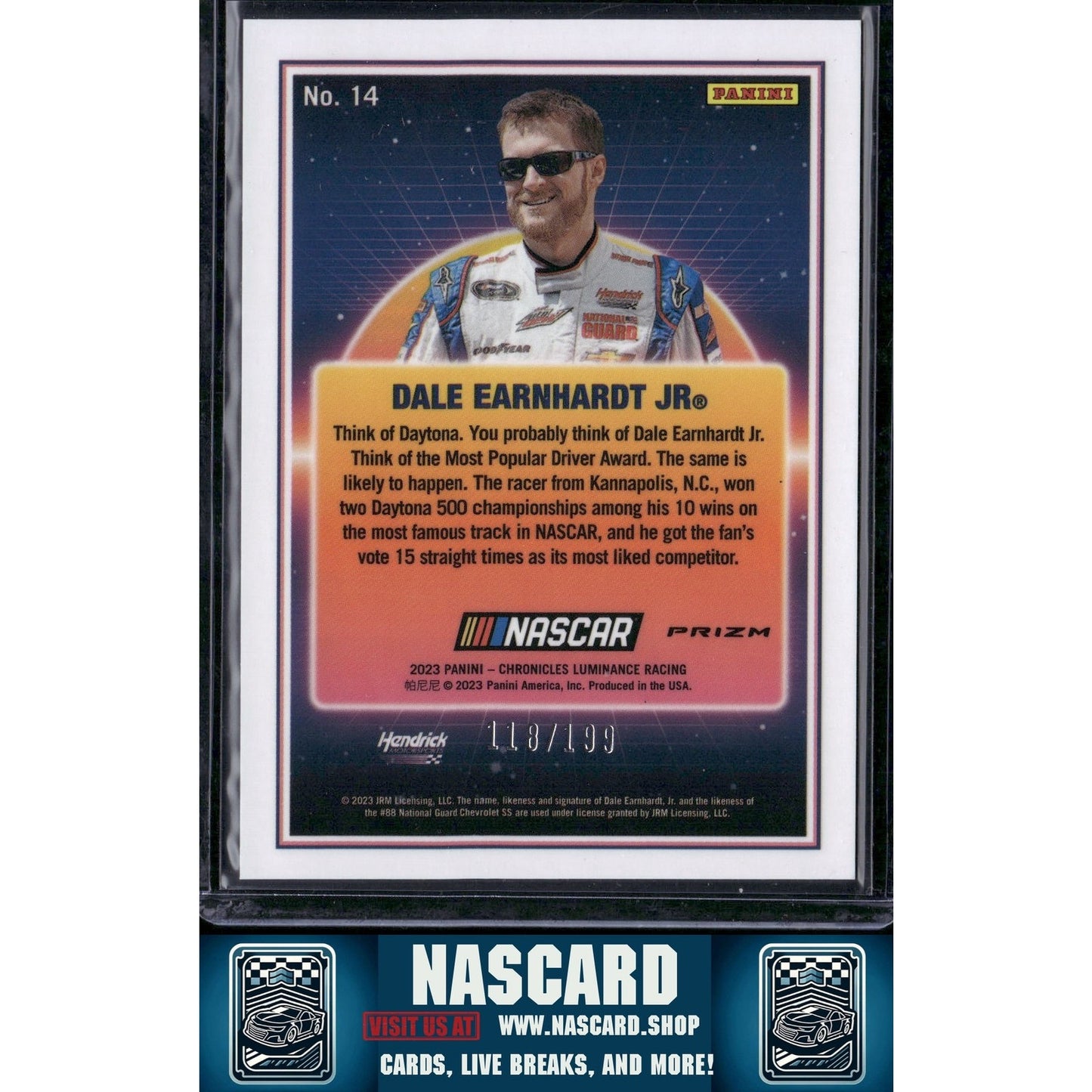 2023 Panini Chronicles #14 Dale Earnhardt Jr Overdrive Blue - NASCARD.shop