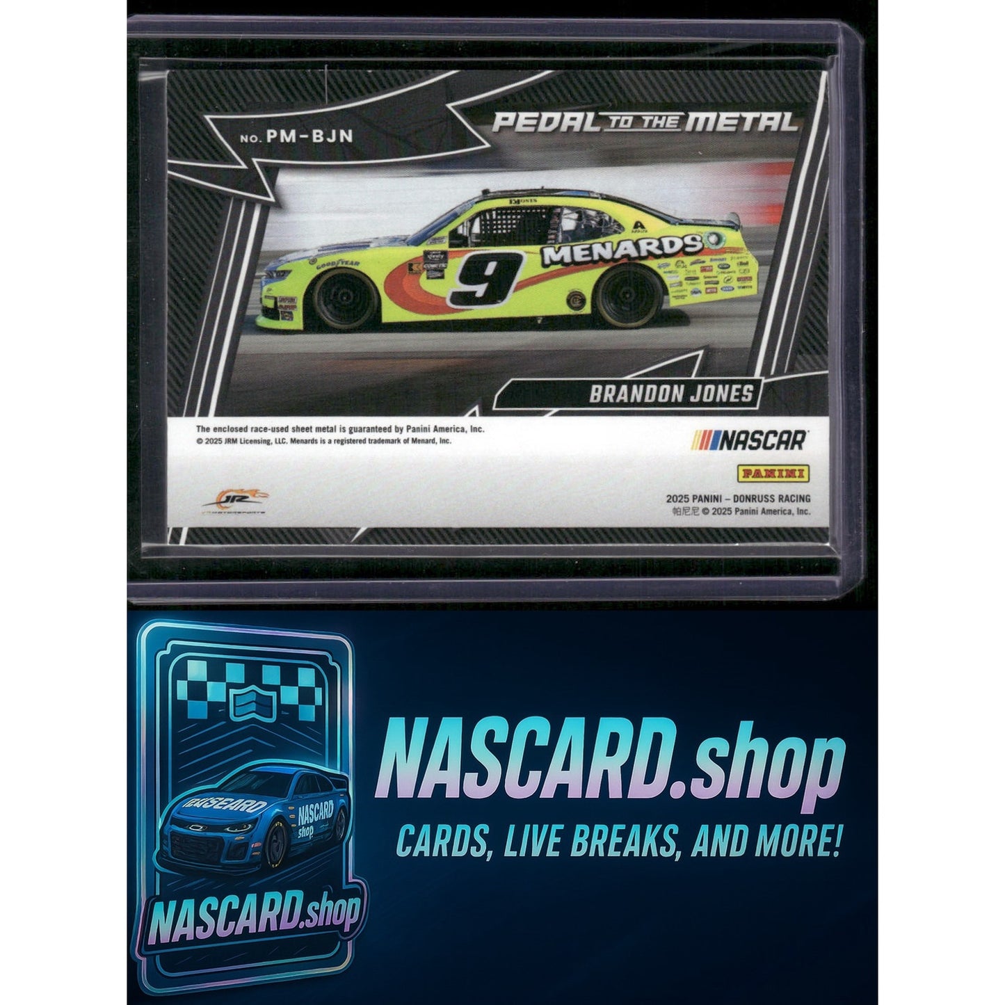 2025 Donruss #PM-BJN Brandon Jones Pedal to the Metal Materials