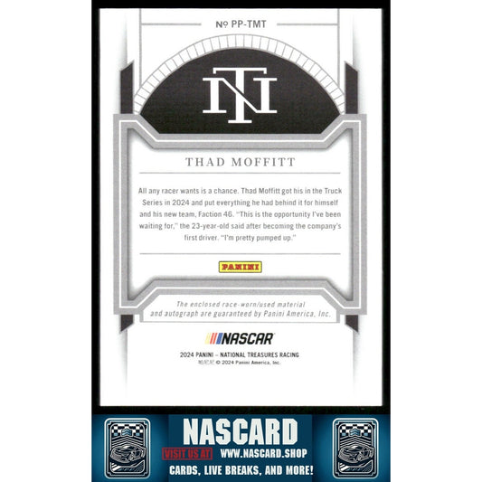 2024 Panini National Treasures #PP-TMT Thad Moffitt Premium Patches Holo Silver - NASCARD.shop