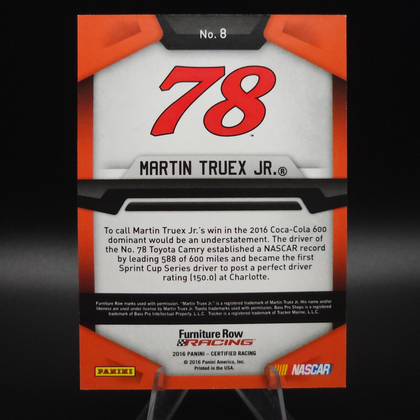 2016 Panini Certified - Mirror Blue #58 Martin Truex Jr. /50 - NASCARD.shop