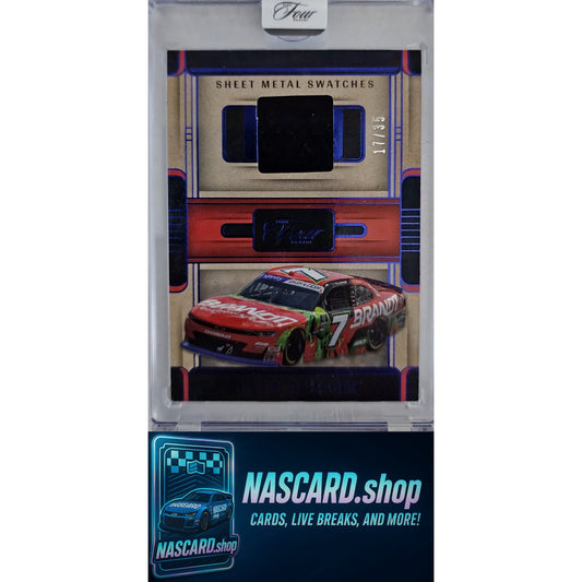 2025 Panini Turn Four #SWS-JAL Justin Allgaier Sheet Metal Swatches Blue #/35