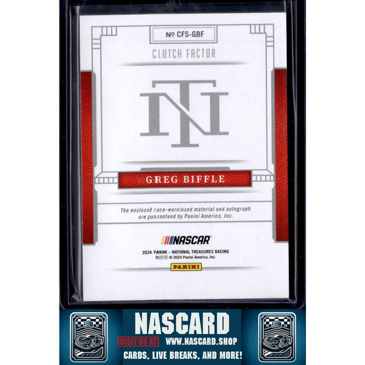 2024 Panini National Treasures Greg Biffle Clutch Factor Signatures #/49 - NASCARD.shop
