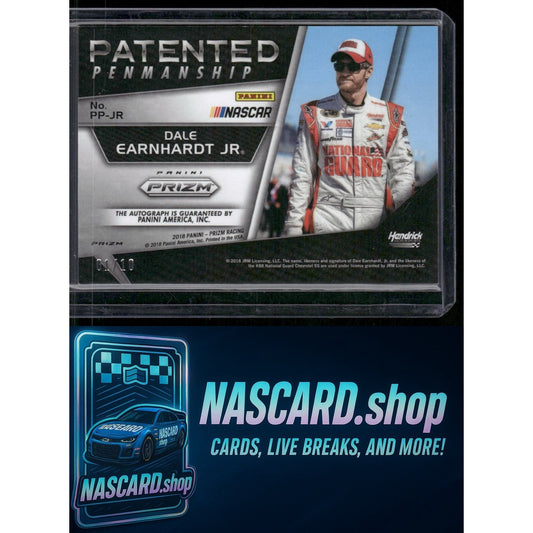 2018 Panini Prizm Dale Earnhardt Jr. Patented Penmanship Green Prizm #01/10 - NASCARD.shop