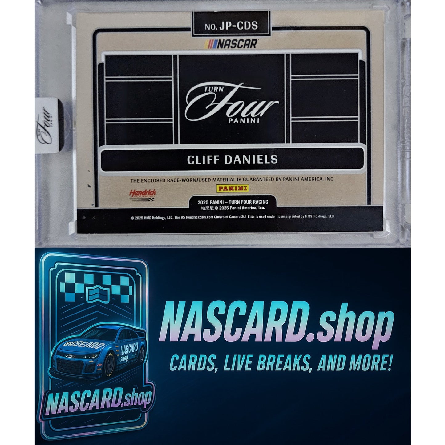 2025 Panini Turn Four Racing Cliff Daniels Jumbo Patches Red #5/5