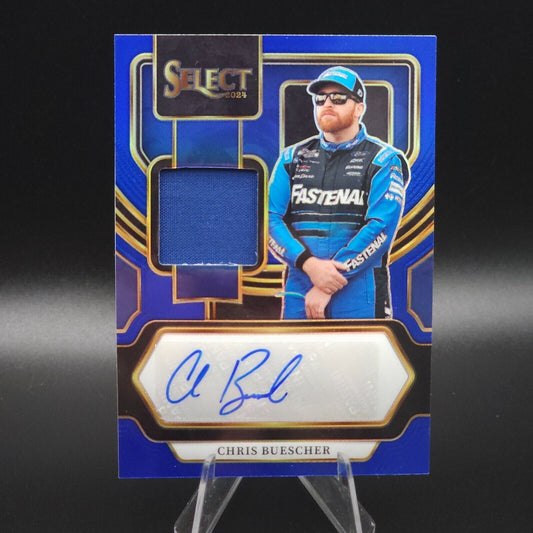 2024 Panini Select Autograph Memorabilia Blue Prizm #AM-CBR Chris Buescher /35 - NASCARD.shop