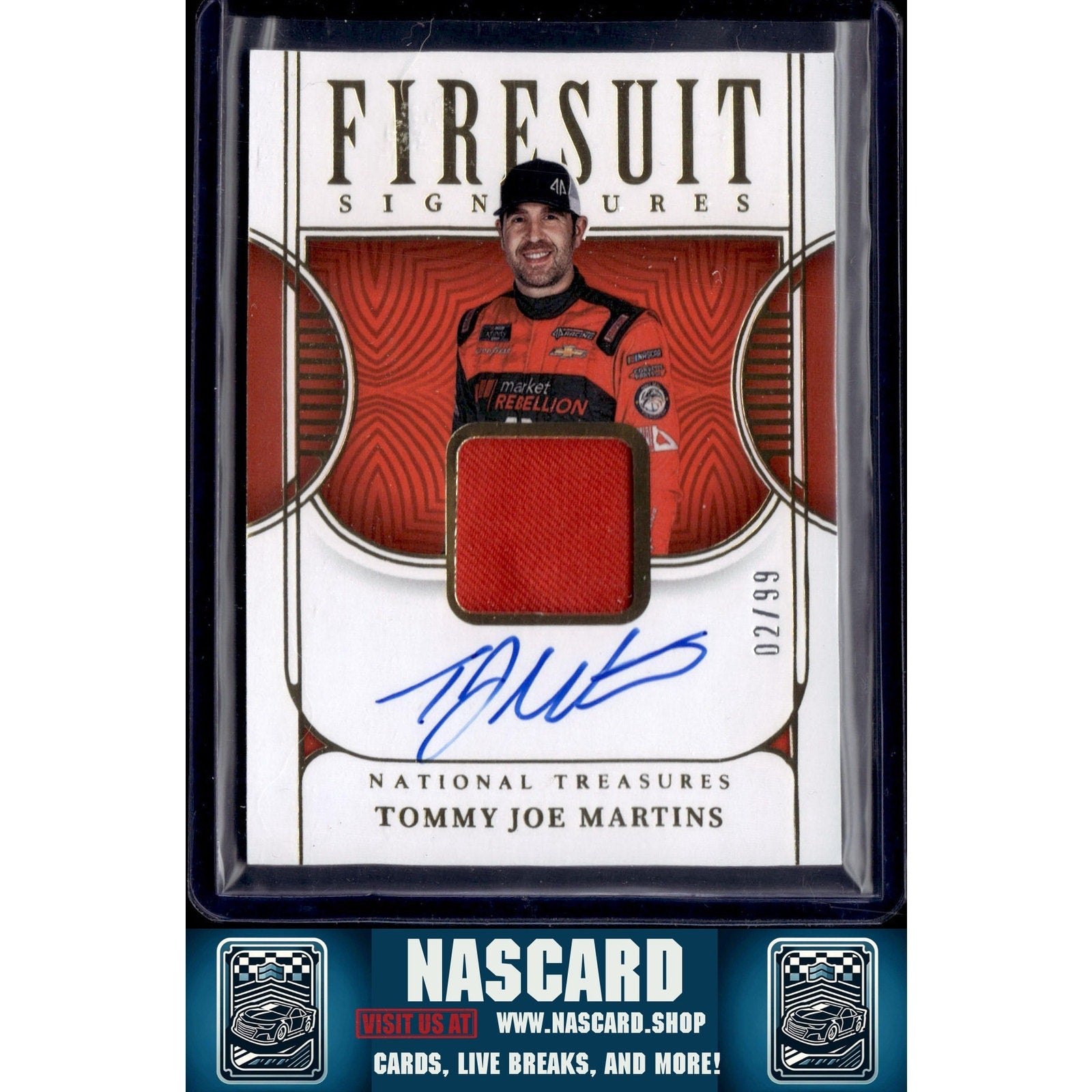 2024 Panini National Treasures Tommy Joe Martins 2023 Firesuit Signatures #/99 - NASCARD.shop