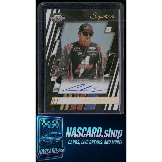2023 National Treasures Cole Custer NASCAR 75th Anniversary Signatures Holo #/75