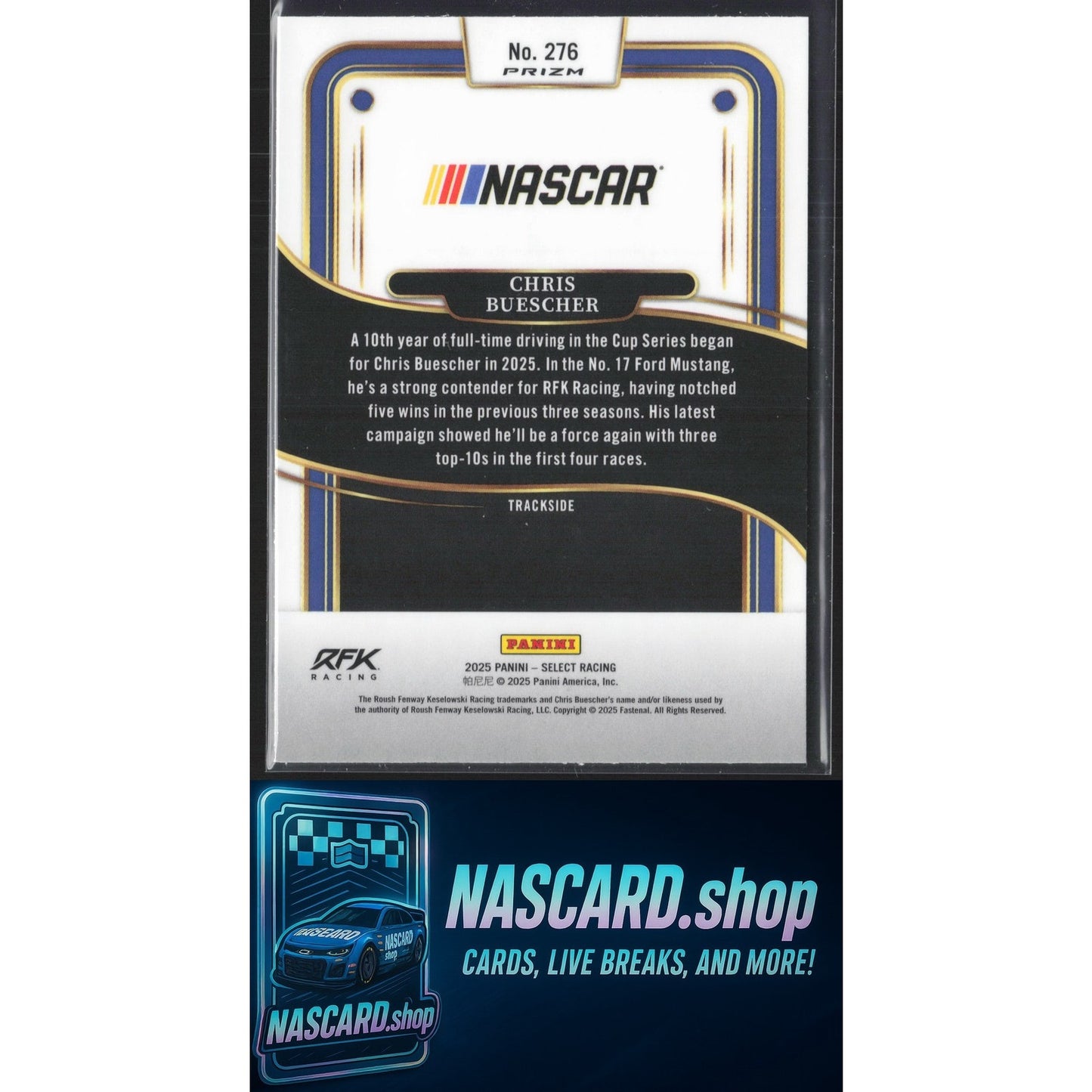 2025 Panini Select #276 Chris Buescher Silver NASCAR Logo