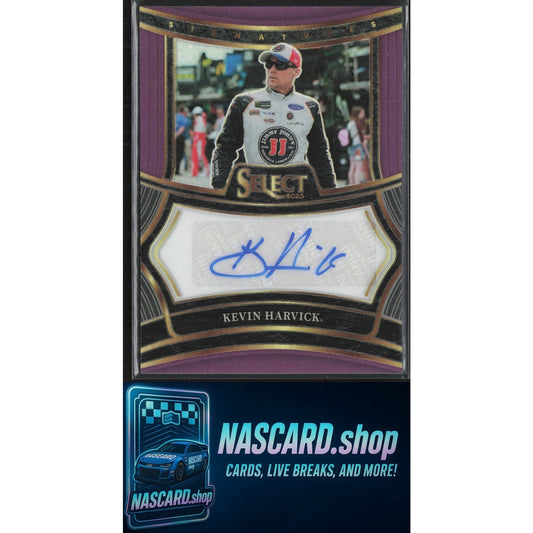 2025 Panini Select #S-KHK Kevin Harvick Signatures Purple Prizms #/49