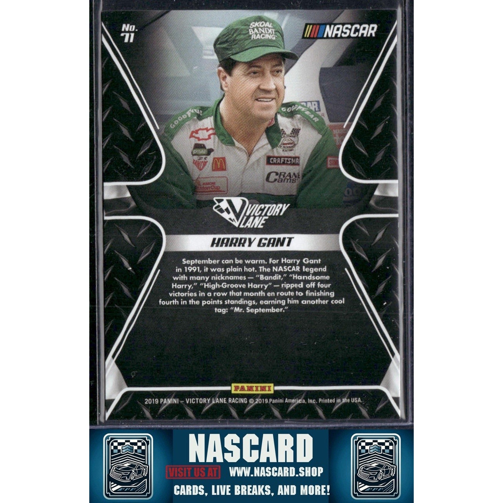 2019 Panini Victory Lane #71 Harry Gant Pedal to the Metal Gold - NASCARD.shop
