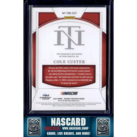 2024 Panini National Treasures Cole Custer Treasured Moments Holo Silver #/25 - NASCARD.shop