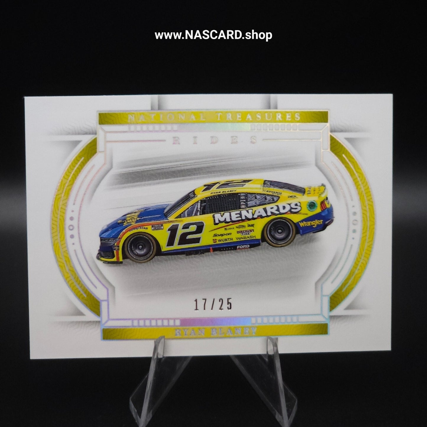 2024 National Treasures Rides #58 Ryan Blaney Holo Silver /25