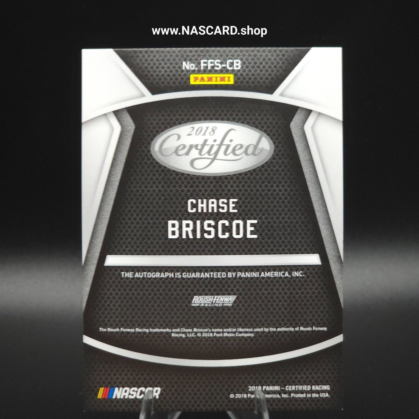 2018 Panini Certified - Fresh Faces Signatures Chase Briscoe Blue /49 (AU, RC)