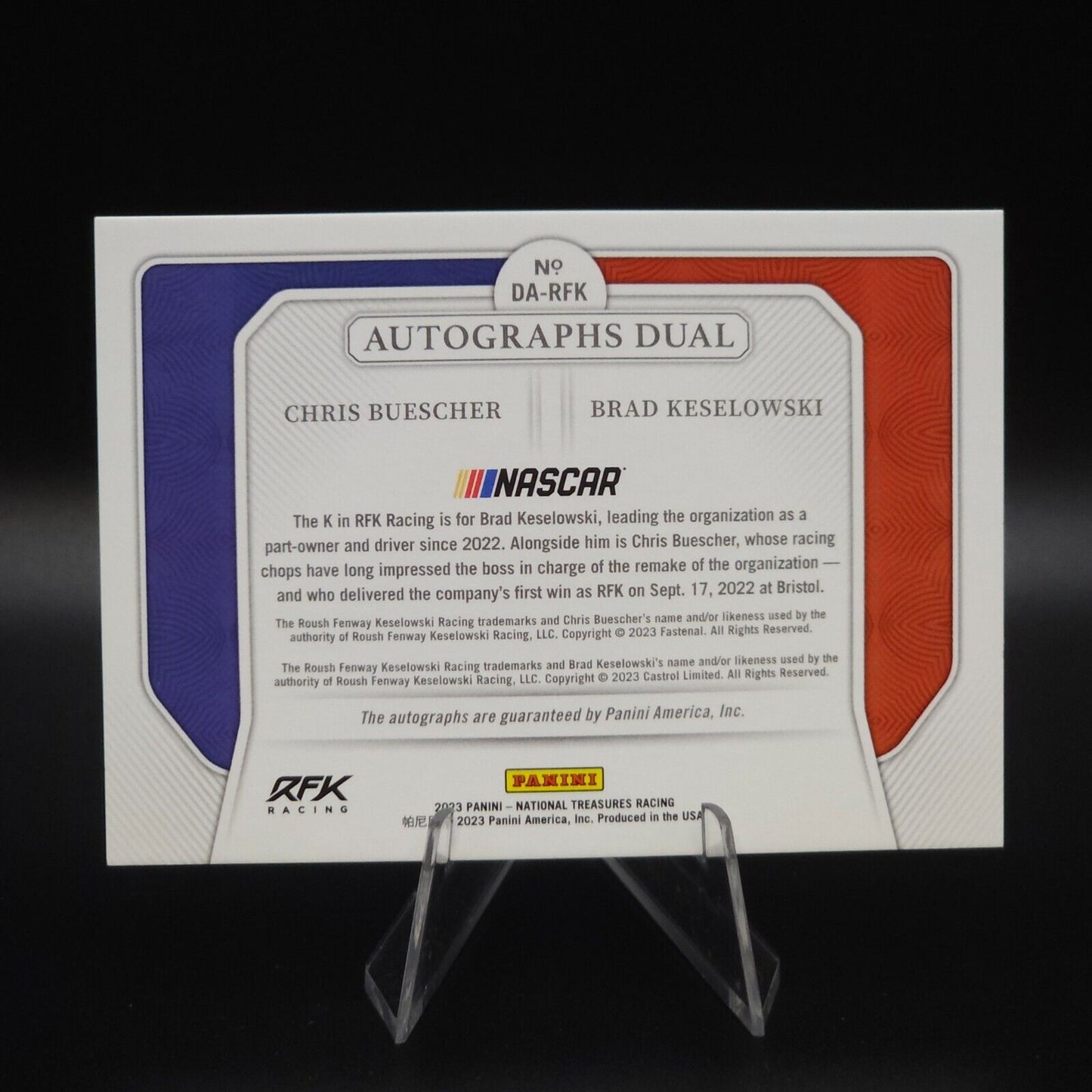 2023 National Treasures Dual Autographs Chris Buescher Brad Keselowski /25 - NASCARD.shop