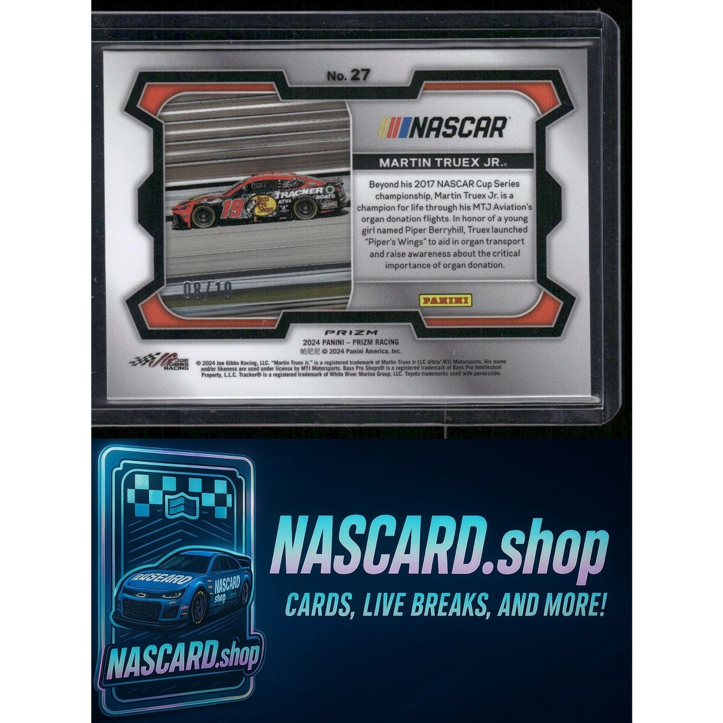 2024 Panini Prizm Rides #27 Martin Truex Jr. Gold #/10 - NASCARD.shop