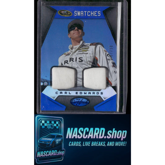 2016 Panini Certified #SCS-CE2 Carl Edwards Sprint Cup Swatches Mirror Blue #/50