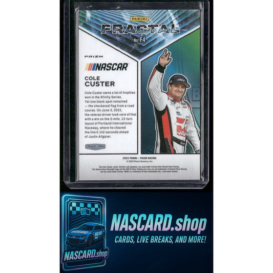 2023 Panini Prizm #F4 Cole Custer Fractal White Sparkle Prizm