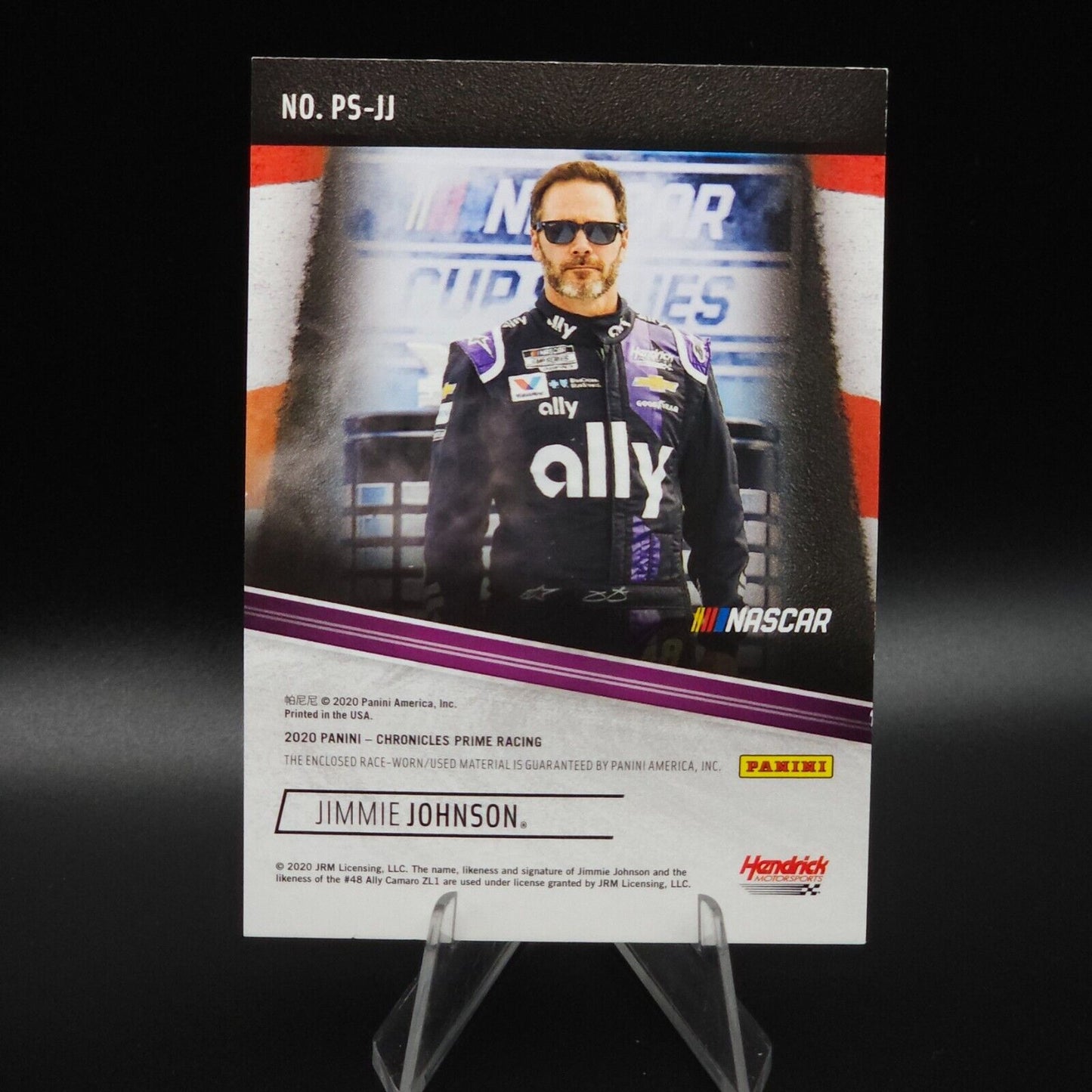 2020 Panini Chronicles - Prime Swatches Holo Gold #PS-JJ Jimmie Johnson /10 - NASCARD.shop