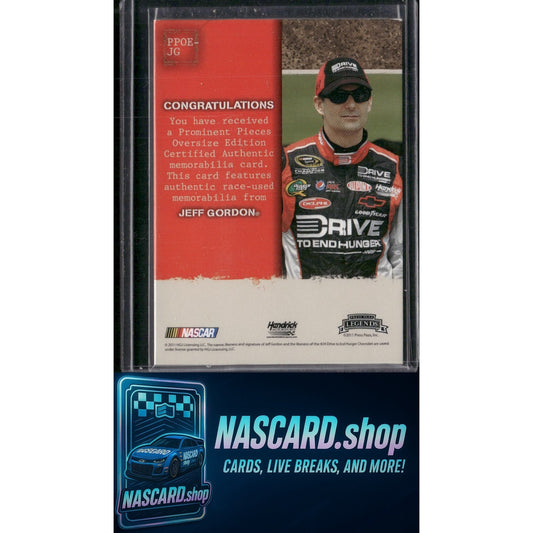 2011 Press Pass Legends #PP-JG Jeff Gordon Prominent Pieces Holofoil #/25