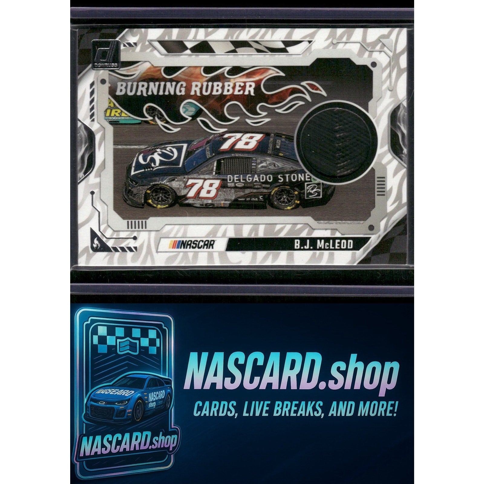 2025 Donruss #BRM-BJM B.J. McLeod Burning Rubber Materials - NASCARD.shop