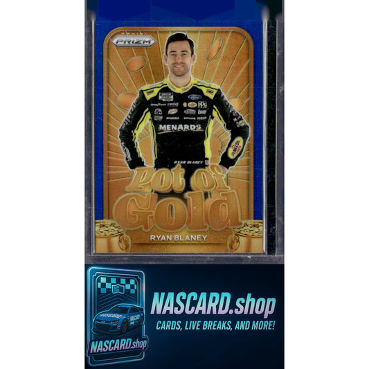 2024 Panini Prizm #11 Ryan Blaney Pot Of Gold Blue - NASCARD.shop