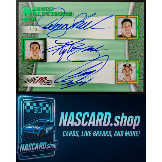 2012 Classic Collections Ink Joey Logano Denny Hamlin Kyle Busch Green #/5