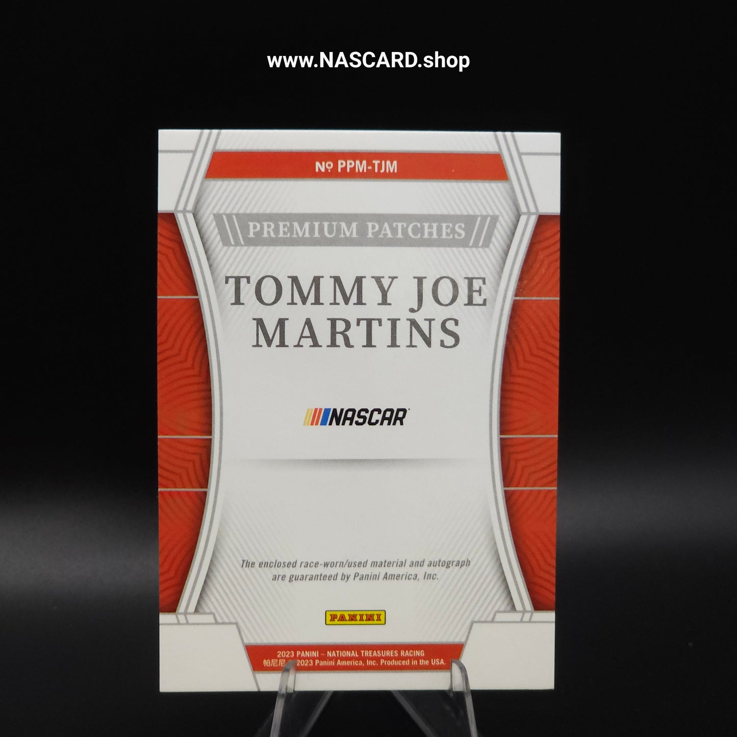 2023 National Treasures Premium Patches Midnight Holo Platinum Blue Tommy Joe Martins 1/1